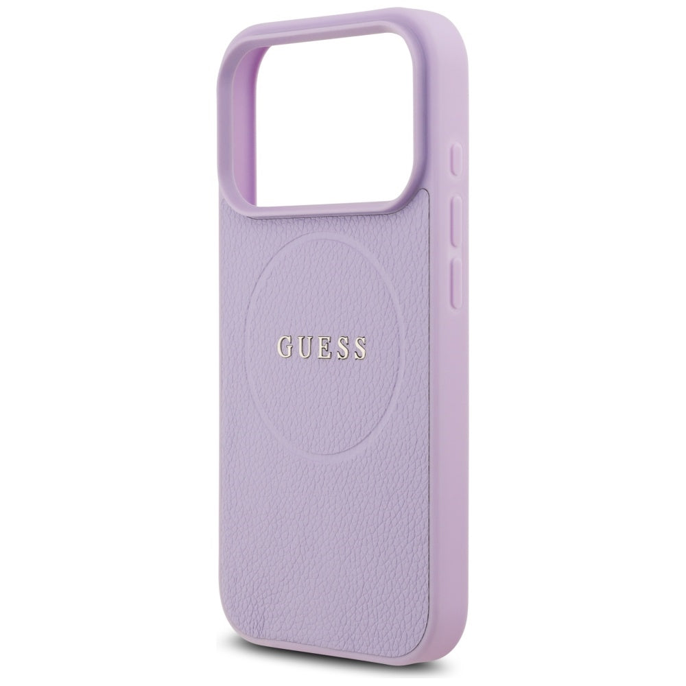 Etui MagSafe dla Apple iPhone 17 Pro Max, Guess, Grained Gold Ring, Fioletowy