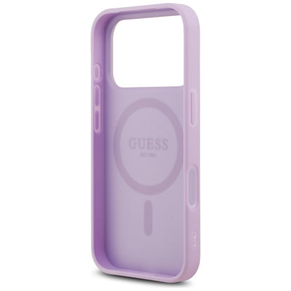 Etui MagSafe dla Apple iPhone 17 Pro Max, Guess, Grained Gold Ring, Fioletowy