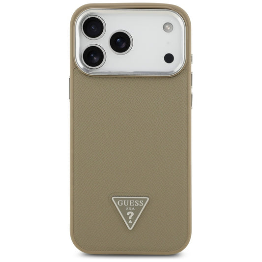 Etui MagSafe dla Apple iPhone 17 Pro Max, Guess, Grained Triangle Logo, Brązowy