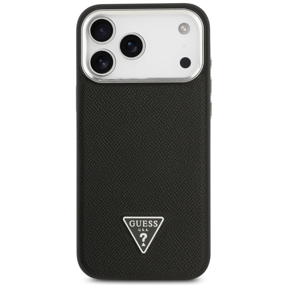 Etui MagSafe dla Apple iPhone 17 Pro Max, Guess, Grained Triangle Logo, Czarne