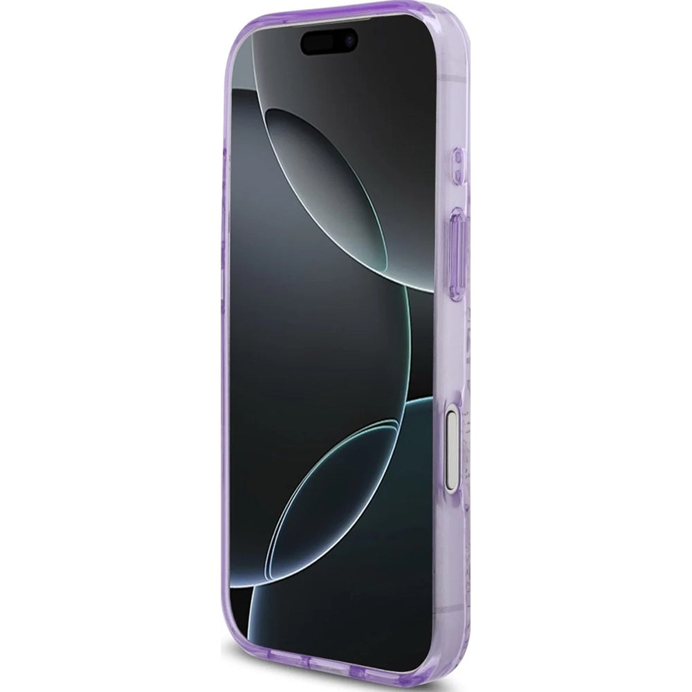 Etui MagSafe dla Apple iPhone 17 Pro Max, Guess, IML Flower & Tonal Circle, Fioletowy