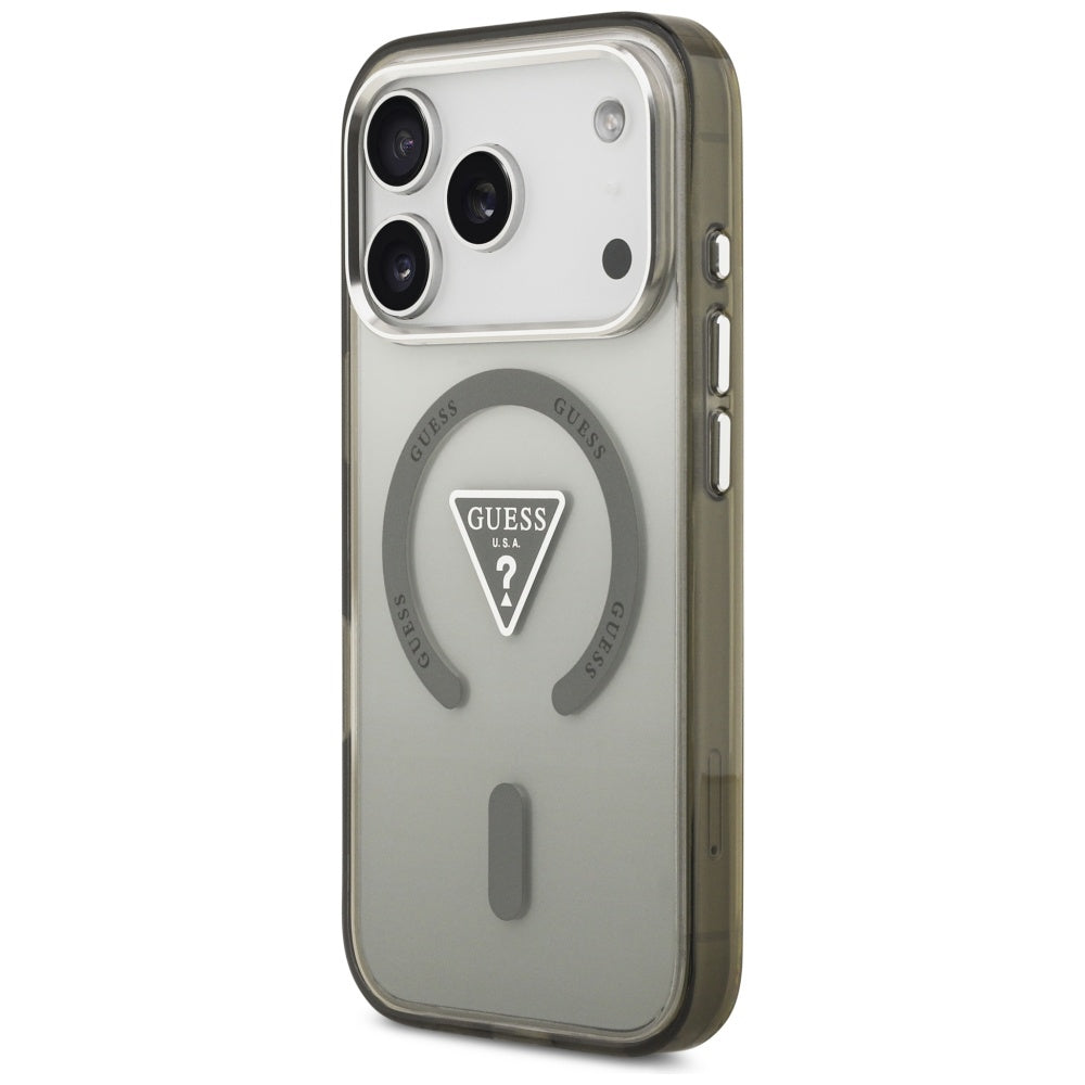 Etui MagSafe dla Apple iPhone 17 Pro Max, Guess, IML Gradient Triangle Logo, Kaki