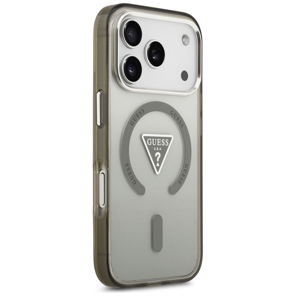 Etui MagSafe dla Apple iPhone 17 Pro Max, Guess, IML Gradient Triangle Logo, Kaki