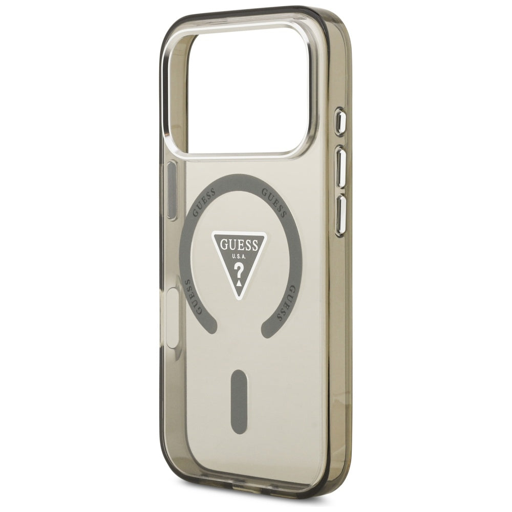 Etui MagSafe dla Apple iPhone 17 Pro Max, Guess, IML Gradient Triangle Logo, Kaki