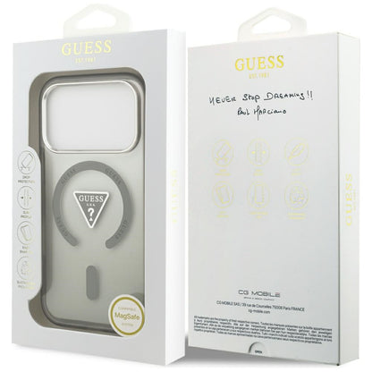Etui MagSafe dla Apple iPhone 17 Pro Max, Guess, IML Gradient Triangle Logo, Kaki