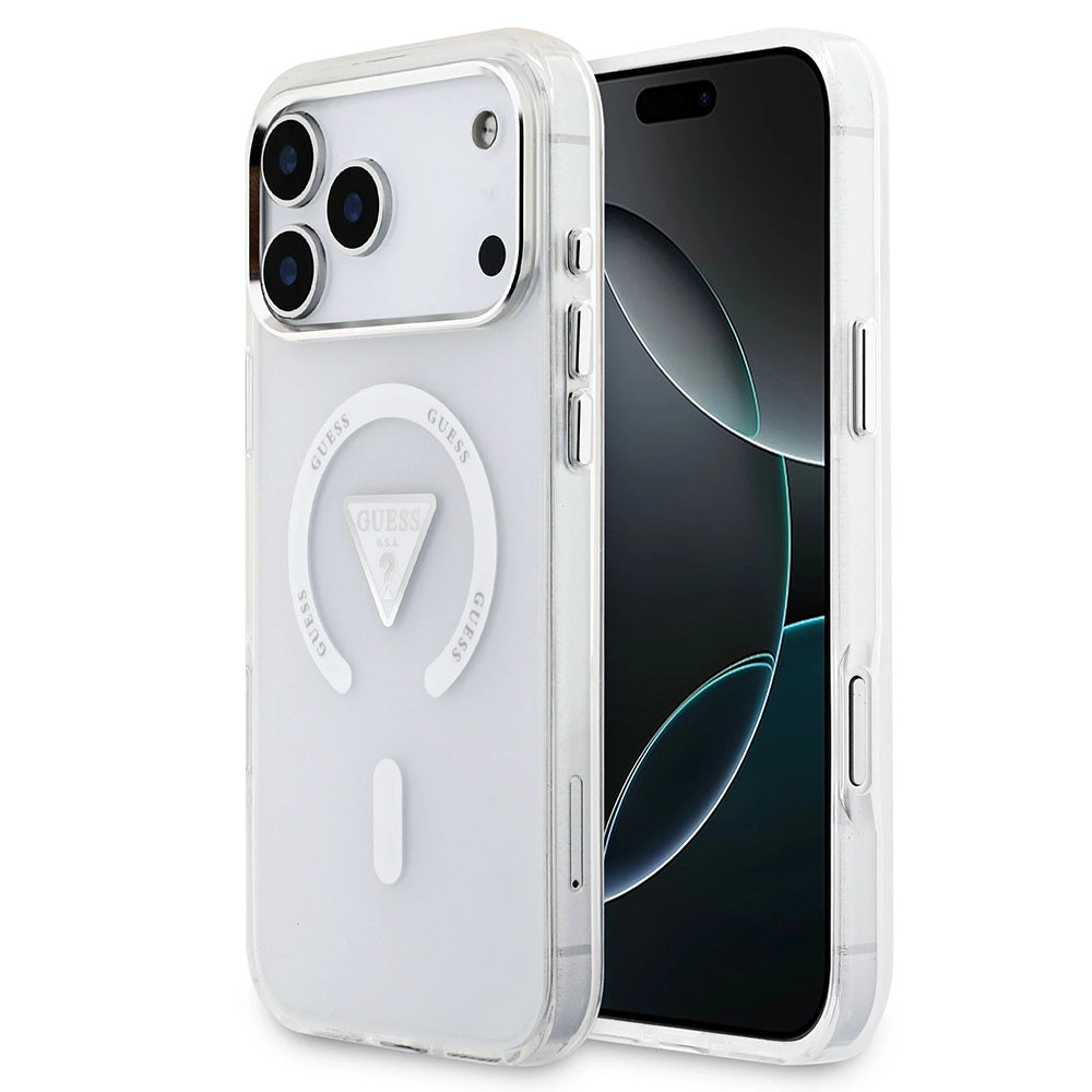 Etui MagSafe dla Apple iPhone 17 Pro Max, Guess, IML Gradient Triangle Logo, Przezroczyste