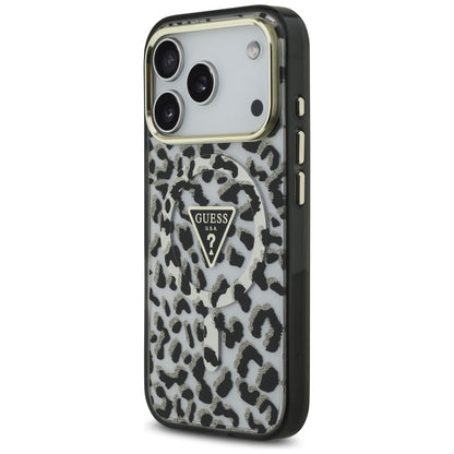 Etui MagSafe dla Apple iPhone 17 Pro Max, Guess, Leopard Glitter, Czarne