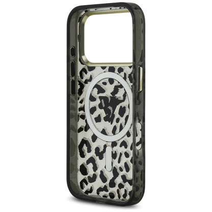 Etui MagSafe dla Apple iPhone 17 Pro Max, Guess, Leopard Glitter, Czarne