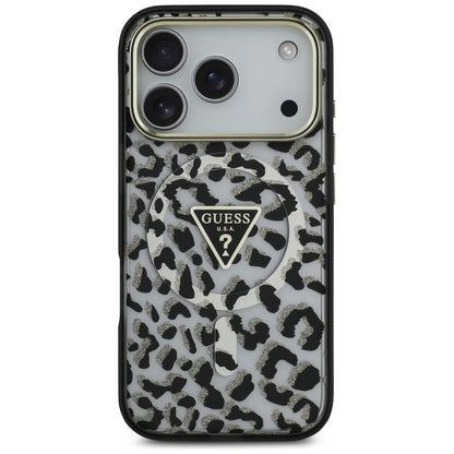 Etui MagSafe dla Apple iPhone 17 Pro Max, Guess, Leopard Glitter, Czarne