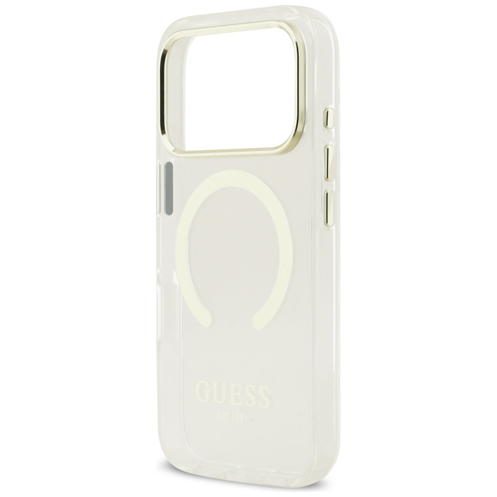 MagSafe Case for Apple iPhone 17 Pro Max, Guess, Metal Outline, Gold