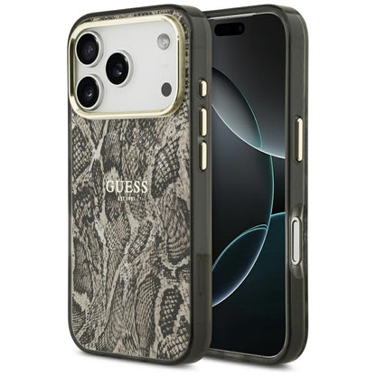 Etui MagSafe dla Apple iPhone 17 Pro Max, Guess, Python Pattern, Brązowy