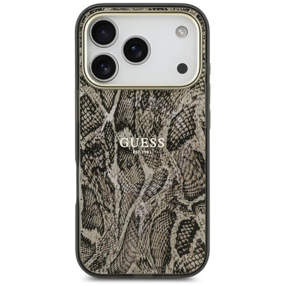 Etui MagSafe dla Apple iPhone 17 Pro Max, Guess, Python Pattern, Brązowy