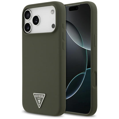 Etui MagSafe dla Apple iPhone 17 Pro Max, Guess, Triangle Logo, Kaki