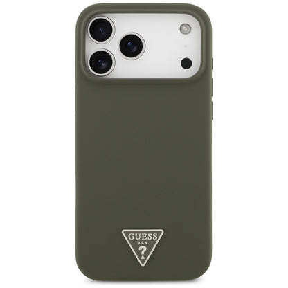 Etui MagSafe dla Apple iPhone 17 Pro Max, Guess, Triangle Logo, Kaki