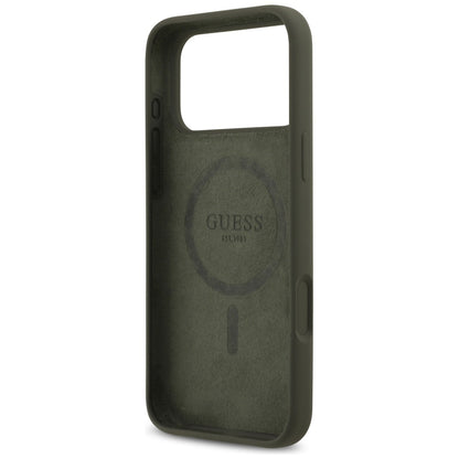 Etui MagSafe dla Apple iPhone 17 Pro Max, Guess, Triangle Logo, Kaki