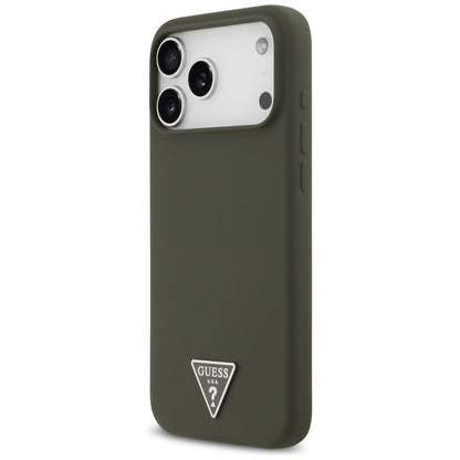 Etui MagSafe dla Apple iPhone 17 Pro Max, Guess, Triangle Logo, Kaki