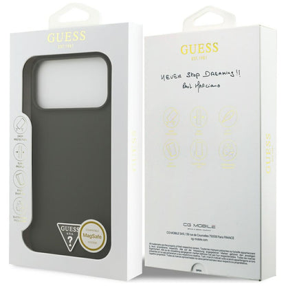 Etui MagSafe dla Apple iPhone 17 Pro Max, Guess, Triangle Logo, Kaki