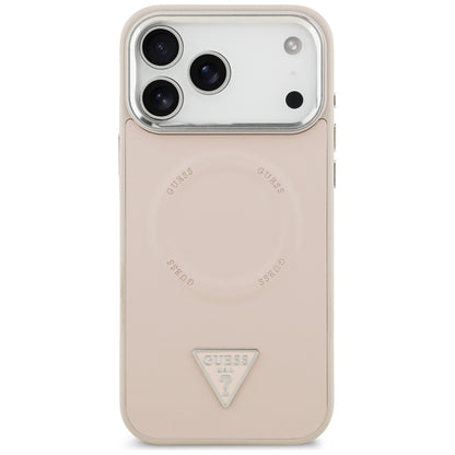 Etui MagSafe dla Apple iPhone 17 Pro Max, Guess, Triangle Logo, Różowo-Srebrne