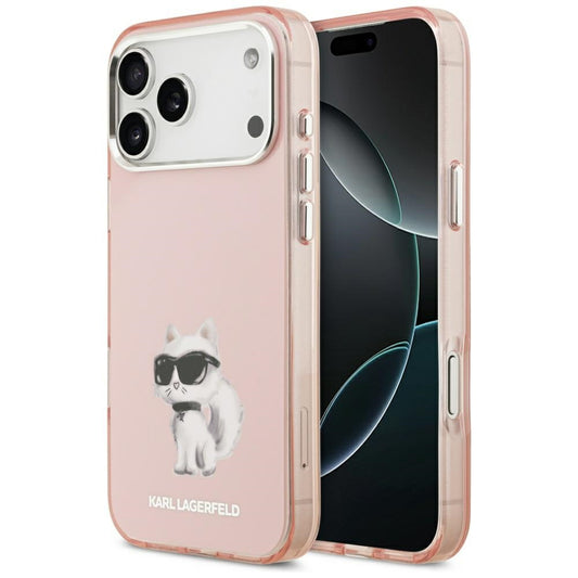 Etui MagSafe dla Apple iPhone 17 Pro Max, Karl Lagerfeld, IML Aquarelle Logo Choupette, Różowy