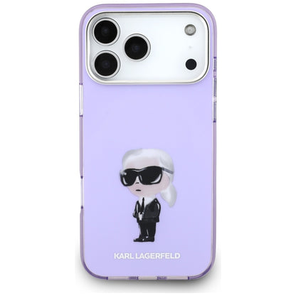 Etui MagSafe dla Apple iPhone 17 Pro Max, Karl Lagerfeld, IML Aquarelle Logo Karl, Fioletowy