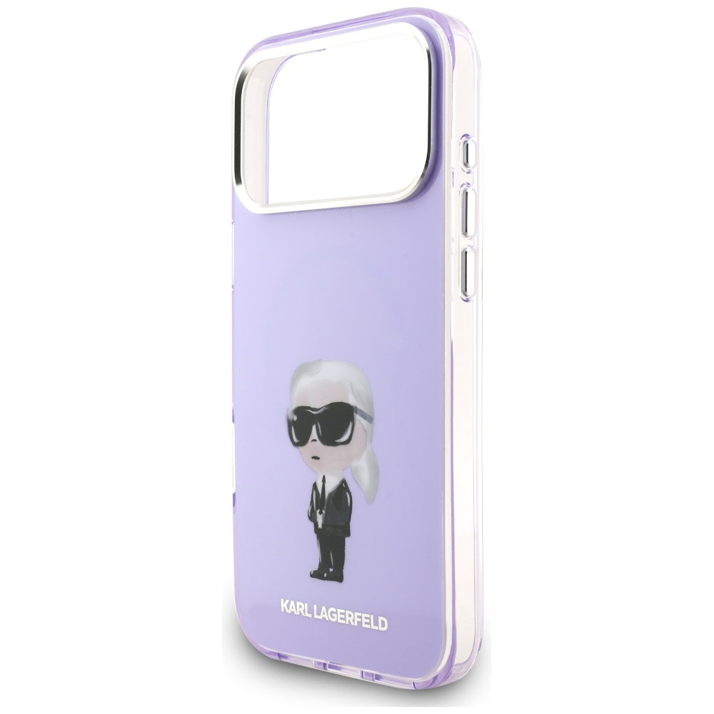 Etui MagSafe dla Apple iPhone 17 Pro Max, Karl Lagerfeld, IML Aquarelle Logo Karl, Fioletowy
