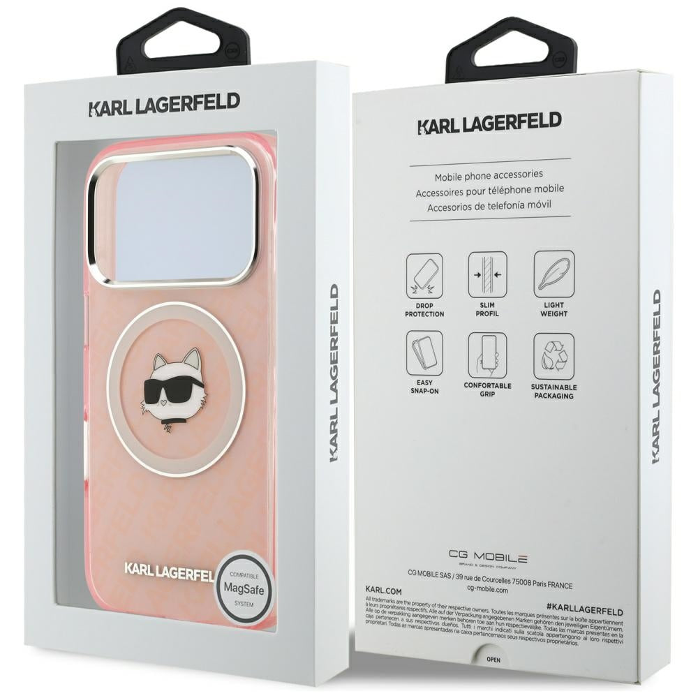 Etui MagSafe dla Apple iPhone 17 Pro Max, Karl Lagerfeld, IML Choupette`s Head, Różowy