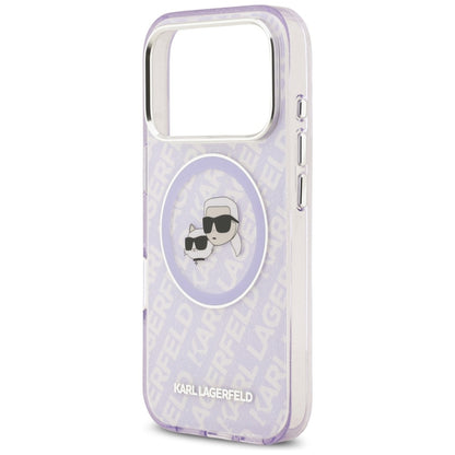 Etui MagSafe dla Apple iPhone 17 Pro Max, Karl Lagerfeld, IML Glitter Karl & Choupette`s Heads, Fioletowy