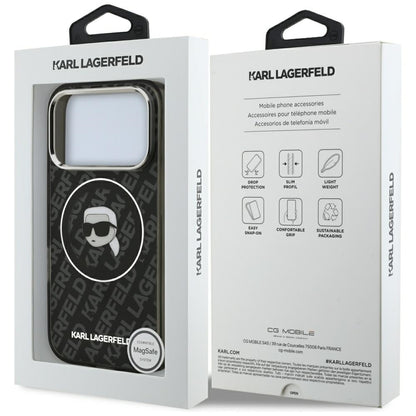Etui MagSafe dla Apple iPhone 17 Pro Max, Karl Lagerfeld, IML Karl`s Head, Czarne