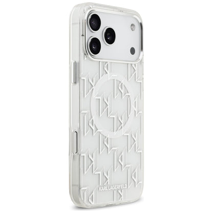 Etui MagSafe dla Apple iPhone 17 Pro Max, Karl Lagerfeld, IML KL Monogram, Białe