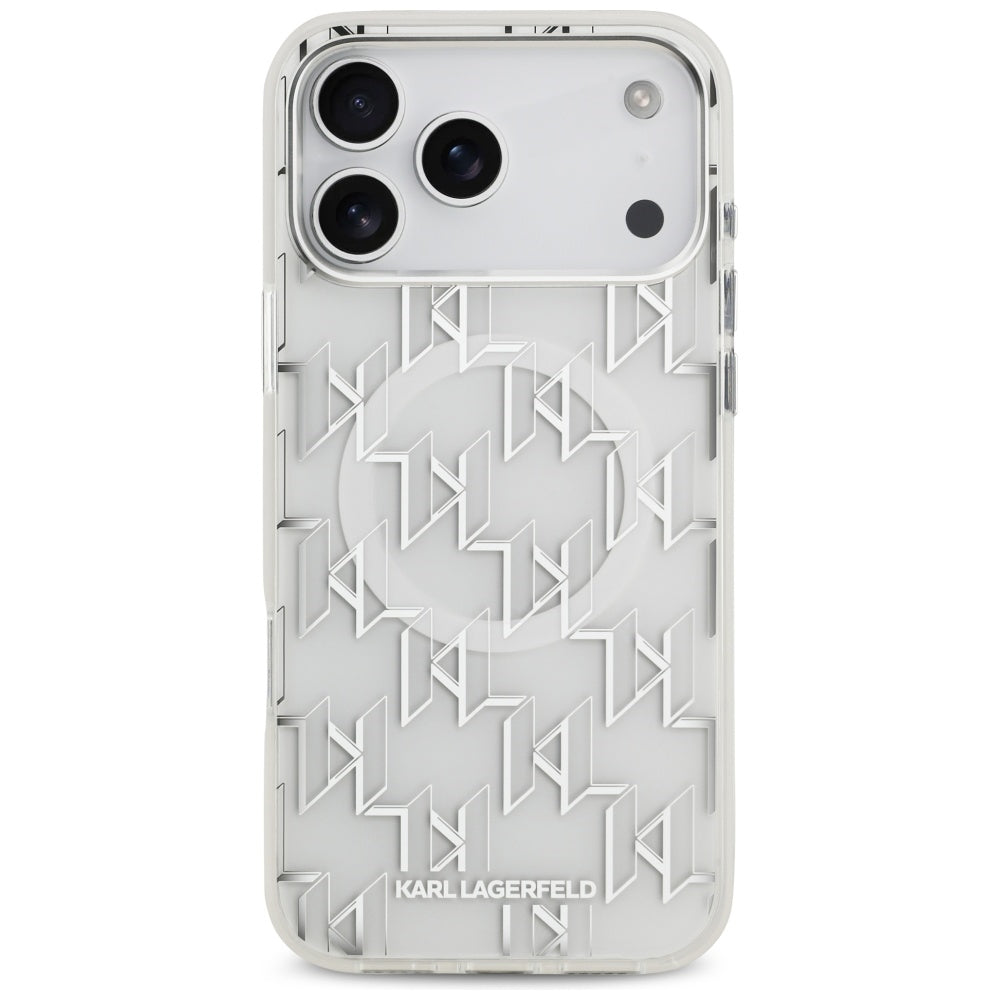 Etui MagSafe dla Apple iPhone 17 Pro Max, Karl Lagerfeld, IML KL Monogram, Białe