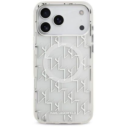 Etui MagSafe dla Apple iPhone 17 Pro Max, Karl Lagerfeld, IML KL Monogram, Białe