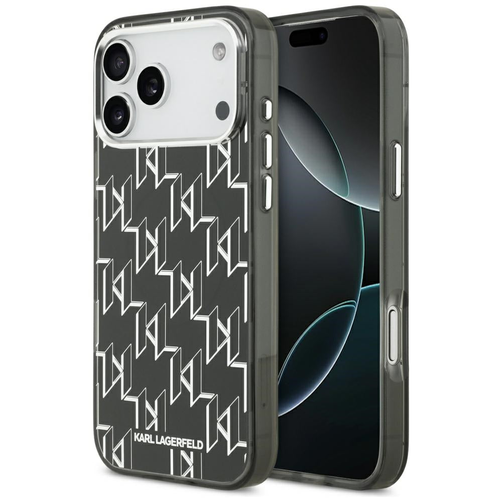 Etui MagSafe dla Apple iPhone 17 Pro Max, Karl Lagerfeld, IML KL Monogram, Czarne