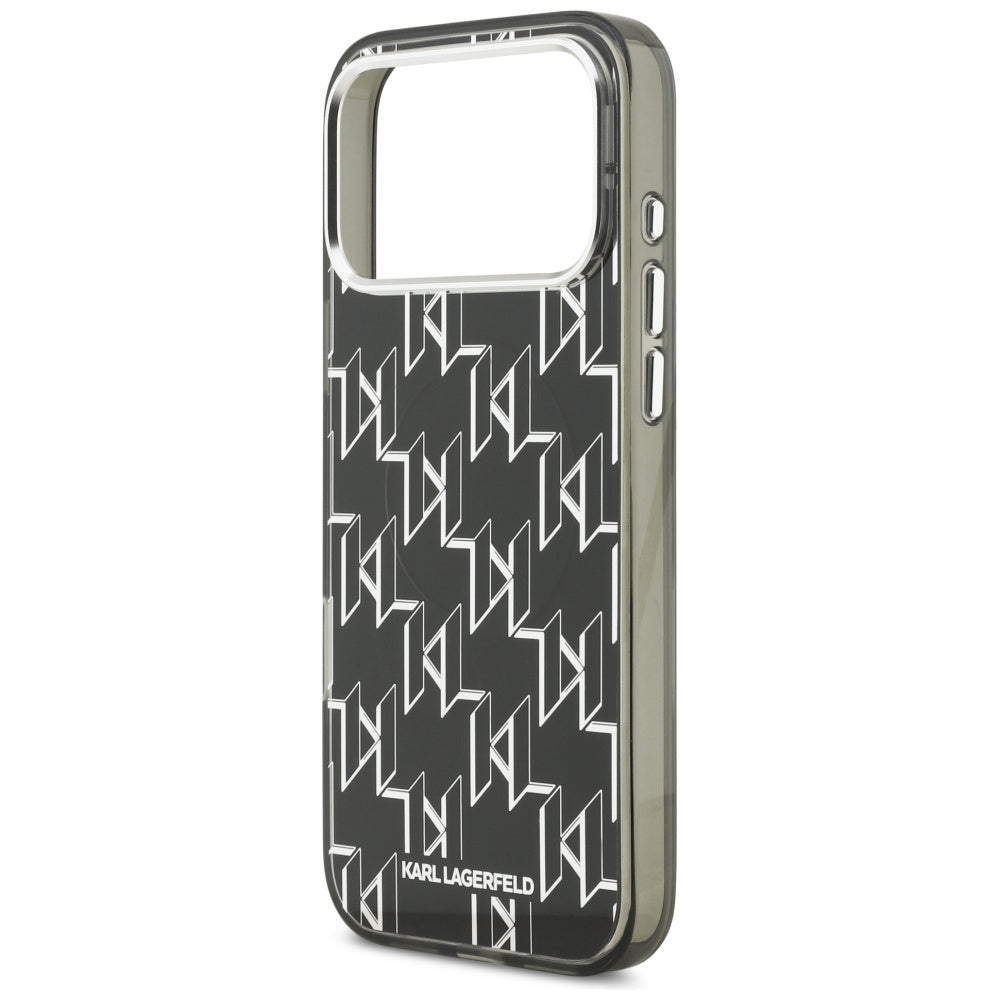 Etui MagSafe dla Apple iPhone 17 Pro Max, Karl Lagerfeld, IML KL Monogram, Czarne