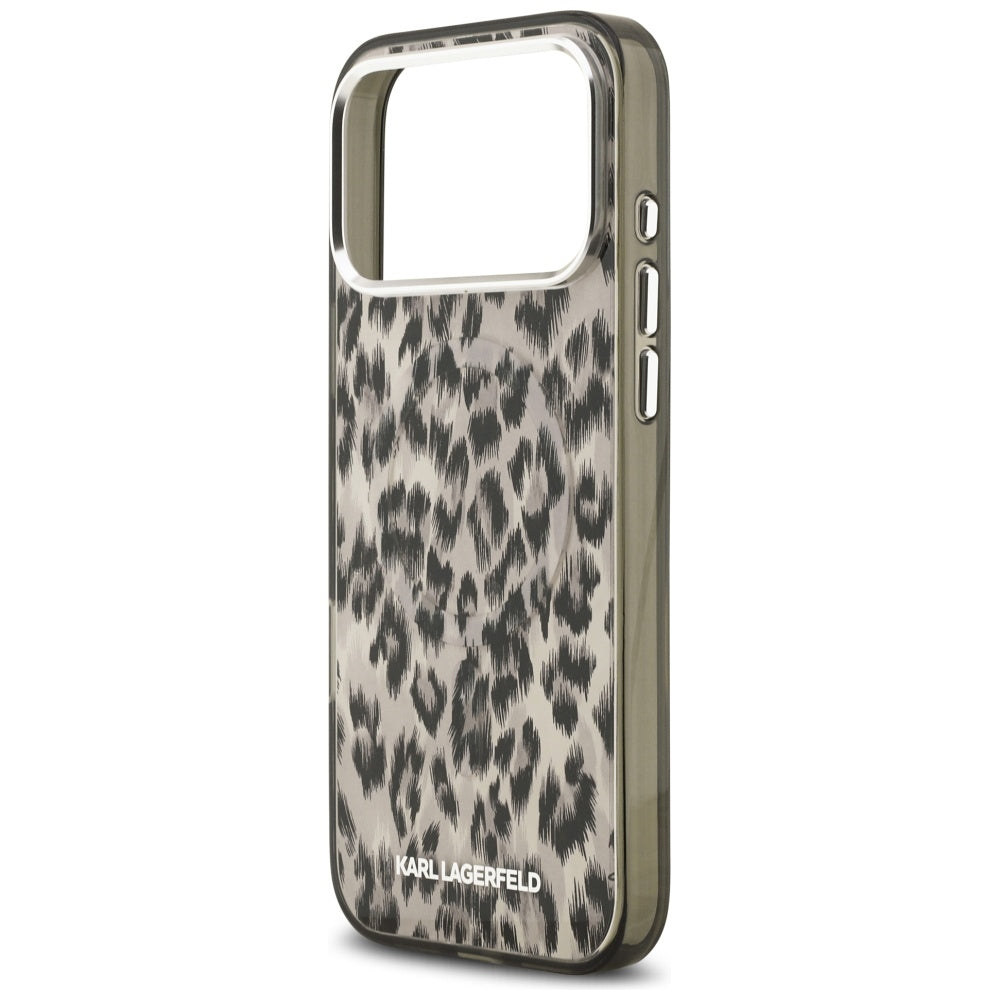 Etui MagSafe dla Apple iPhone 17 Pro Max, Karl Lagerfeld, Wzór Leopard IML, Brązowy