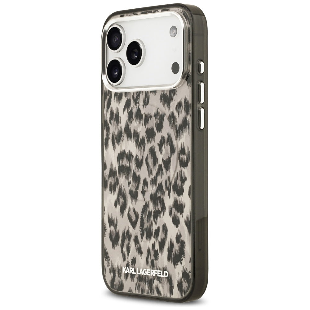 Etui MagSafe dla Apple iPhone 17 Pro Max, Karl Lagerfeld, Wzór Leopard IML, Brązowy