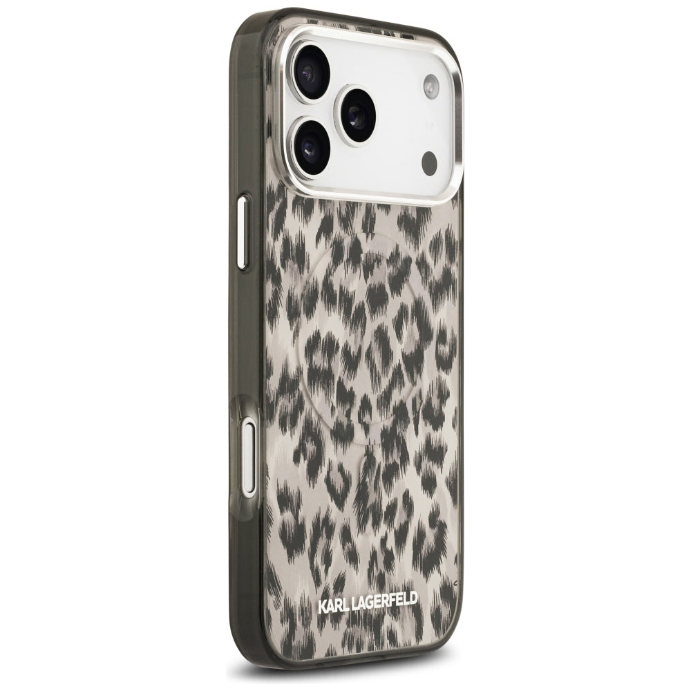 Etui MagSafe dla Apple iPhone 17 Pro Max, Karl Lagerfeld, Wzór Leopard IML, Brązowy