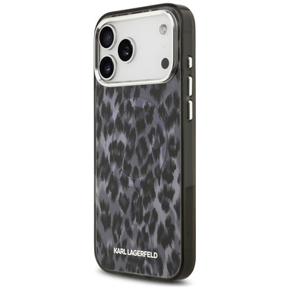 Etui MagSafe dla Apple iPhone 17 Pro Max, Karl Lagerfeld, Wzór Leopard IML, Czarne