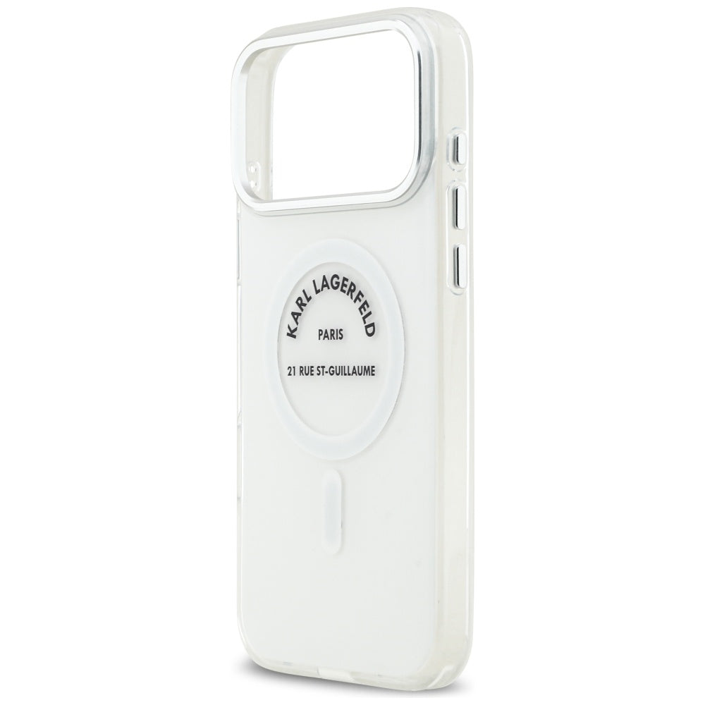 Etui MagSafe dla Apple iPhone 17 Pro Max, Karl Lagerfeld, IML Logo RSG, Przezroczyste