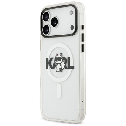 Etui MagSafe dla Apple iPhone 17 Pro Max, Karl Lagerfeld, IML Sketch Logo Choupette, Przezroczyste