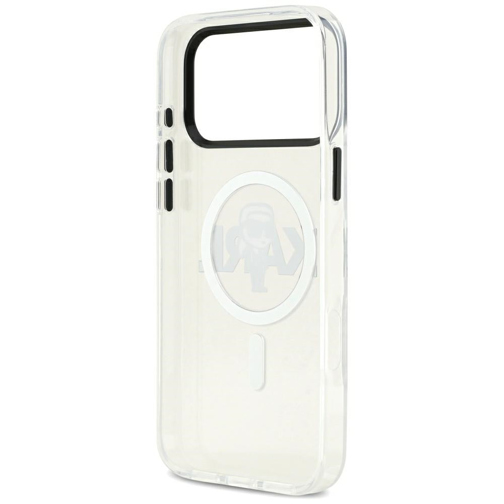 Etui MagSafe dla Apple iPhone 17 Pro Max, Karl Lagerfeld, IML Sketch Logo Karl, Przezroczyste