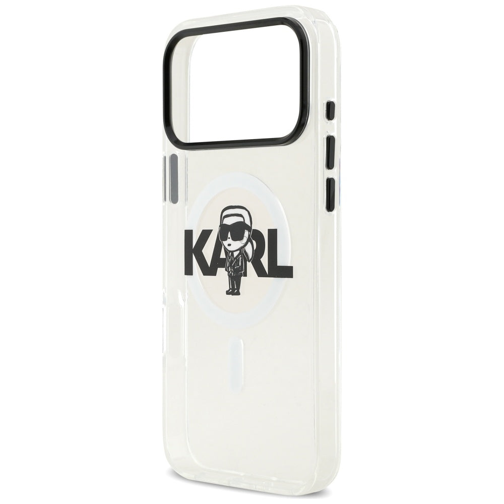 Etui MagSafe dla Apple iPhone 17 Pro Max, Karl Lagerfeld, IML Sketch Logo Karl, Przezroczyste