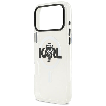 Etui MagSafe dla Apple iPhone 17 Pro Max, Karl Lagerfeld, IML Sketch Logo Karl, Przezroczyste