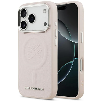 Etui MagSafe dla Apple iPhone 17 Pro Max, Karl Lagerfeld, Initial & Metal Logo, Różowy
