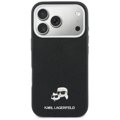 Etui MagSafe dla Apple iPhone 17 Pro Max, Karl Lagerfeld, Karl & Choupette Head's Pin, Czarne