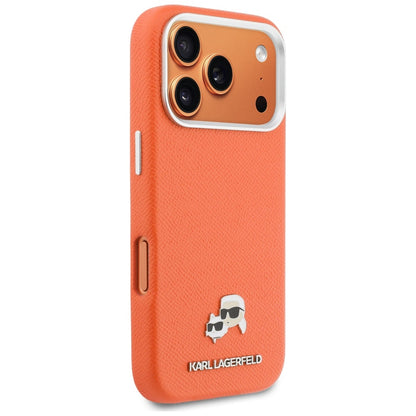 Etui MagSafe dla Apple iPhone 17 Pro Max, Karl Lagerfeld, Karl & Choupette Head's Pin, Pomarańczowe