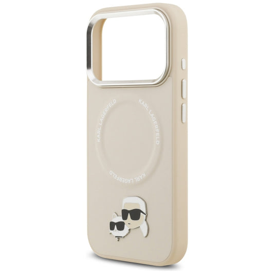 MagSafe Case for Apple iPhone 17 Pro Max, Karl Lagerfeld, Karl & Choupette Pins, Beige