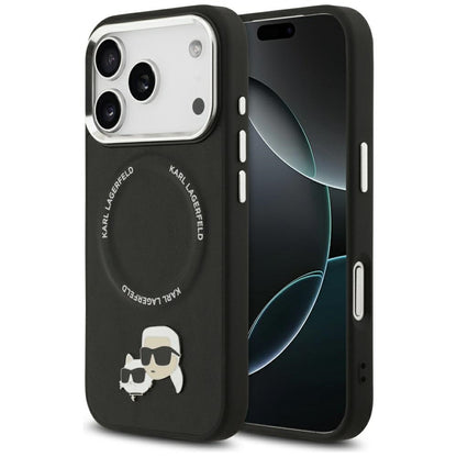 MagSafe Case for Apple iPhone 17 Pro Max, Karl Lagerfeld, Karl & Choupette Pins, Black