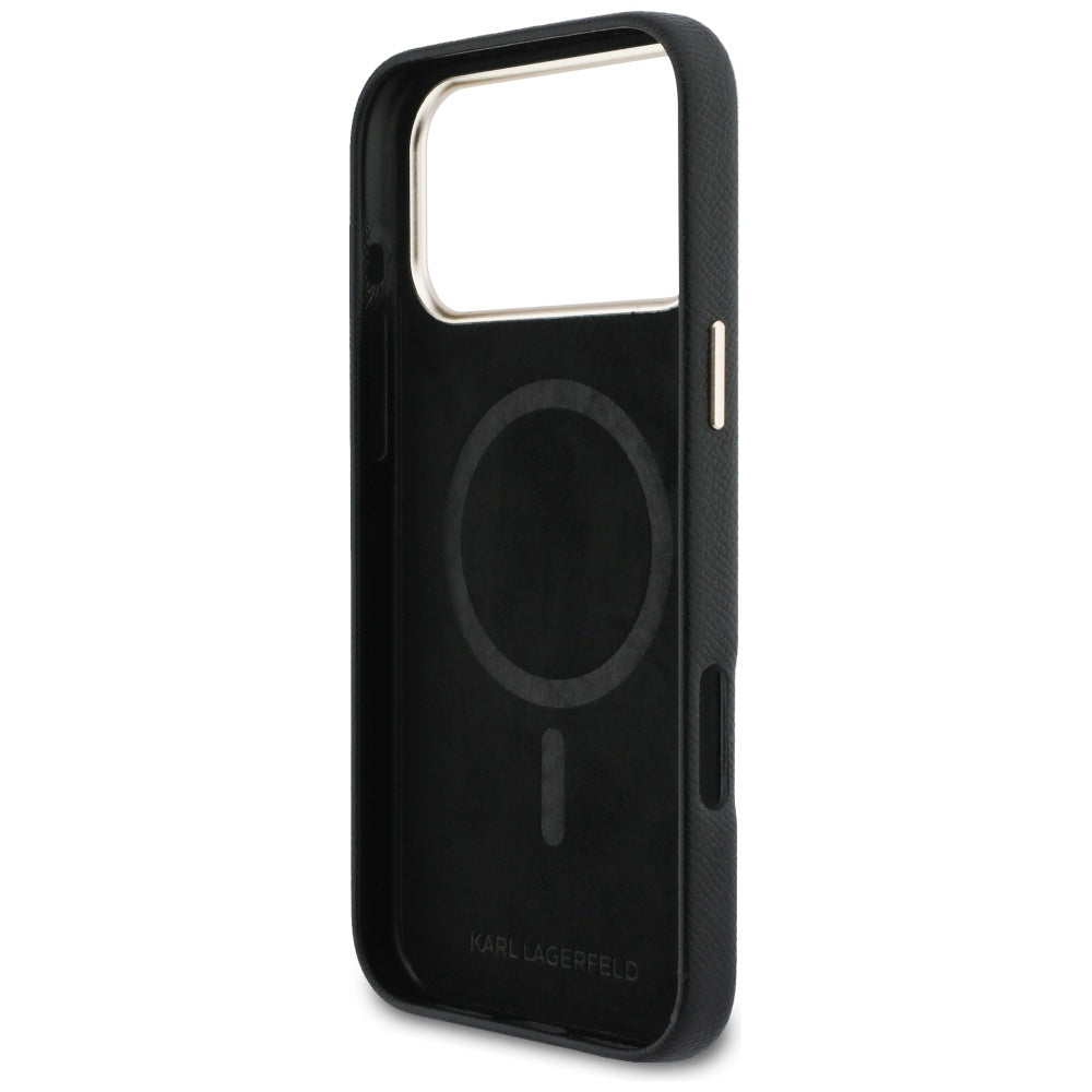 Etui MagSafe dla Apple iPhone 17 Pro Max, Karl Lagerfeld, logo Karl Head, Czarne