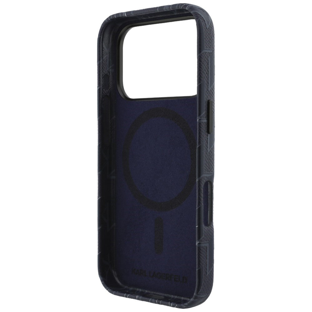 Etui MagSafe dla Apple iPhone 17 Pro Max, Karl Lagerfeld, logo KL Monogram, Niebieskie