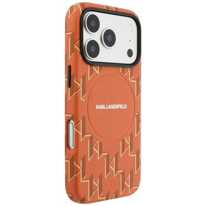 Etui MagSafe dla Apple iPhone 17 Pro Max, Karl Lagerfeld, logo KL Monogram, Pomarańczowe
